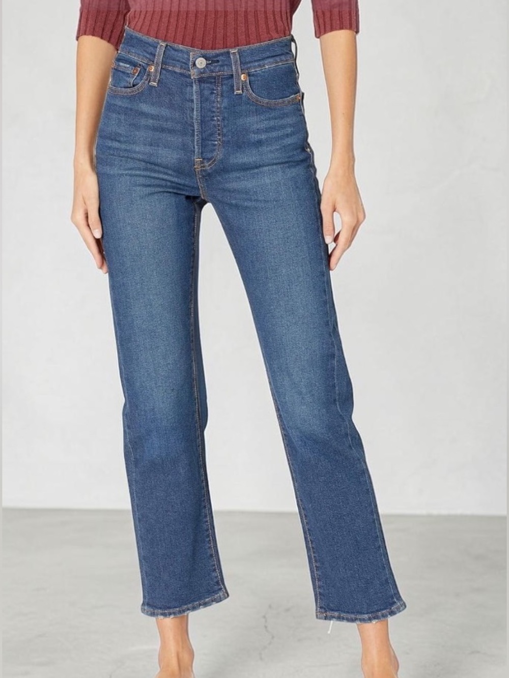 Levi's (24) Wedgie Straight Ankle Jeans High Rise Stretch Soft Comfy
